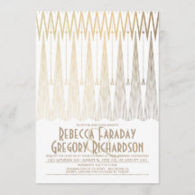 Boda geométrico elegante Art Deco Blanco y Oro
