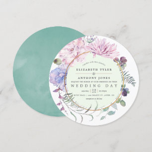 Invitación Boda Geométrico Floral de Rubor y Mint