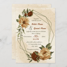 boda geométrico floral de terracota rústica