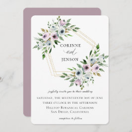 Invitación Boda Geométrico Floral Mauve