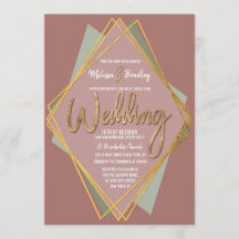 Boda Geométrico Gold Green Pink and Mauve