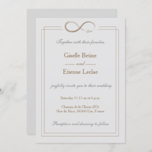 Invitación Boda Geométrico Gris Gris Gris Infinity Rótulo