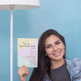 Invitación Boda geométrico Pastel silenciado