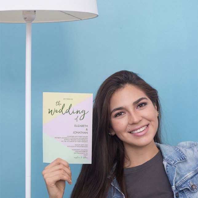 Invitación Boda geométrico Pastel silenciado (Subido por el creador)