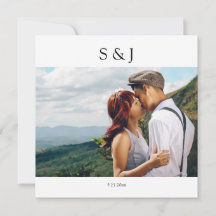 Boda Geométrico Photo Square White & Black 2