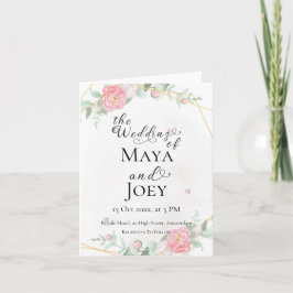 Invitación Boda geométrico Rosa romántico