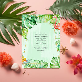 Invitación Boda geométrico tropical exótico