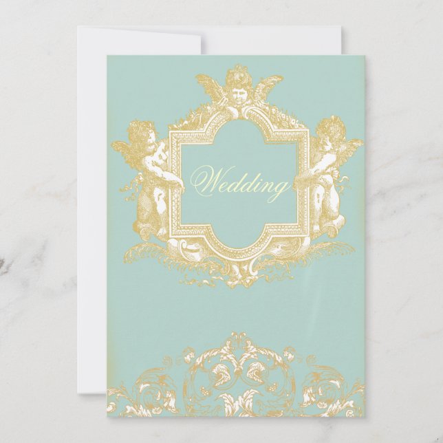 Invitación Boda Georgiana (Marie Antoinette Blue) (Anverso)