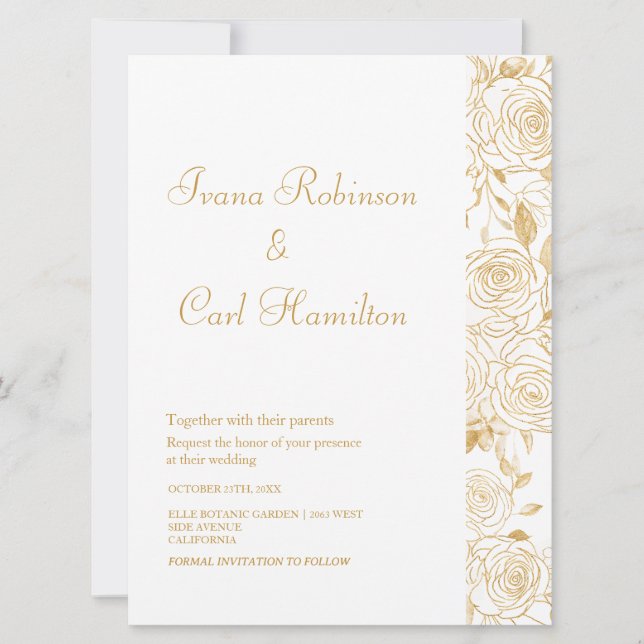 Invitación Boda GILDED Blooms (Anverso)