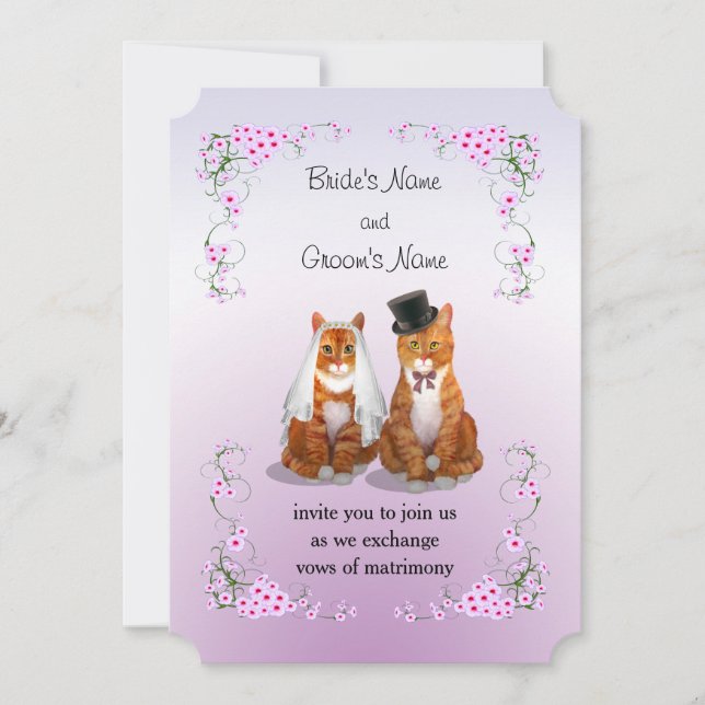 Invitación Boda Ginger Tabby Cat (Anverso)