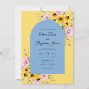Invitación Boda girasol eucalipto cielo soleado