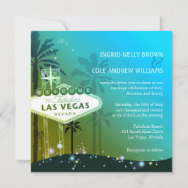 Invitación Boda Glam Blue Las Vegas