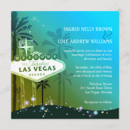Invitación Boda Glam Blue Las Vegas