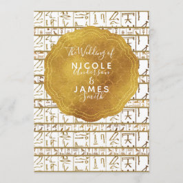 Invitación Boda Glam Moderna Chic Egipcia Egipcia Blanca Dora