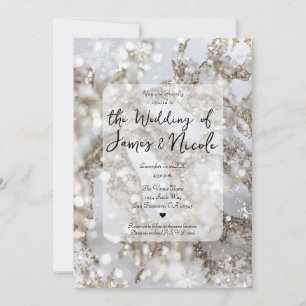 Invitación Boda Glamour de Carámbano de Invierno Mágico