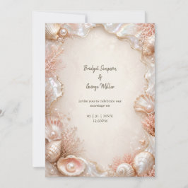 Invitación Boda glamour Romance Perla de Lujo Concha del Mar