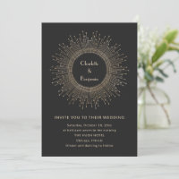 Boda Glamurosa Art Déco Resplandeciente de Oro Neg