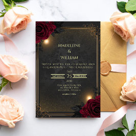 Invitación Boda Glamuroso Gótico de Lujo Elegante