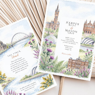 Invitación Boda Glasgow Escocia Cardo Kelvingrove