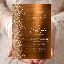 Boda Glitter Metal Cepillado Cobre Glam