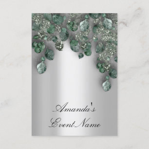 Invitación Boda Glitter SmokyGray Eucalipto Verdor