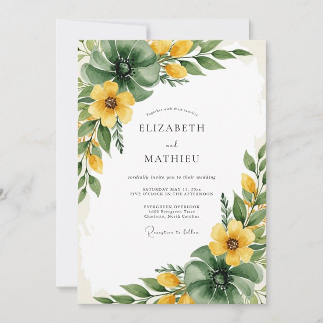 Invitación Boda Gloriosa Pradera Amarilla (Anverso)