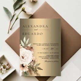 Invitación Boda Gold Boho Elegance