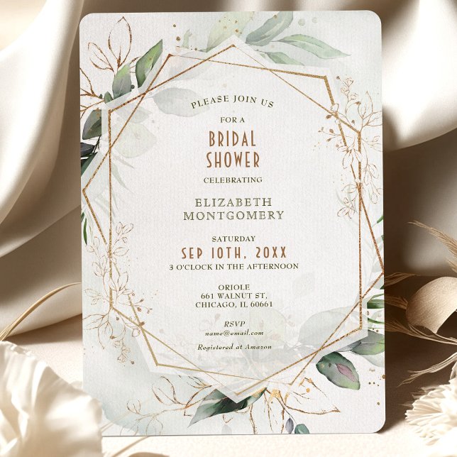 Invitación Boda Gold & Green Despedida de Soltera Geométrico (Subido por el creador)