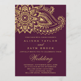 Invitación Boda Gold Indian Paisley