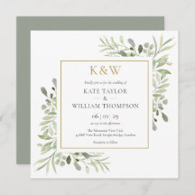 Boda Gold Monogram Greenera Square