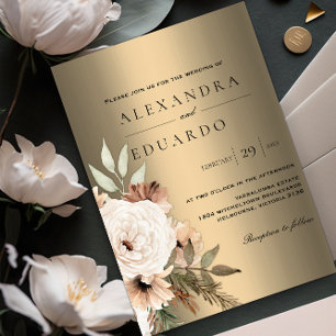 Invitación Boda Golden Boho Wildflowers