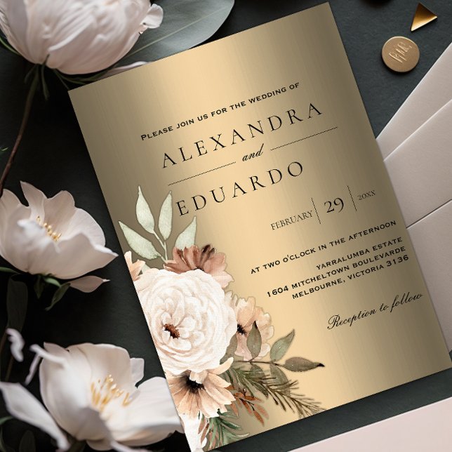 Invitación Boda Golden Boho Wildflowers (Subido por el creador)