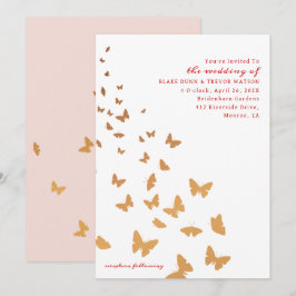 INVITACIÓN BODA GOLDEN BUTTERFLIES