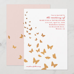 INVITACIÓN BODA GOLDEN BUTTERFLIES