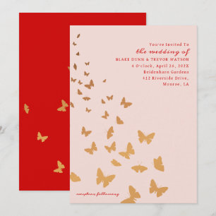 INVITACIÓN BODA GOLDEN BUTTERFLIES
