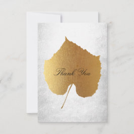 Invitación Boda Golden Leaf Silver Gracias