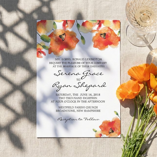 Invitación Boda Golden Poppy de verano (Subido por el creador)