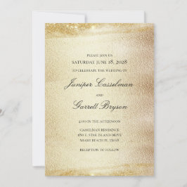 Invitación Boda Golden Rhapsody Elegante Sparkling Gold Inv