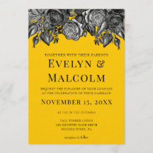 Boda Goldenrod para las rosas blanco y negro