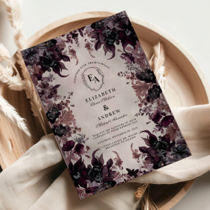 Invitación Boda gothic Purple Bloom