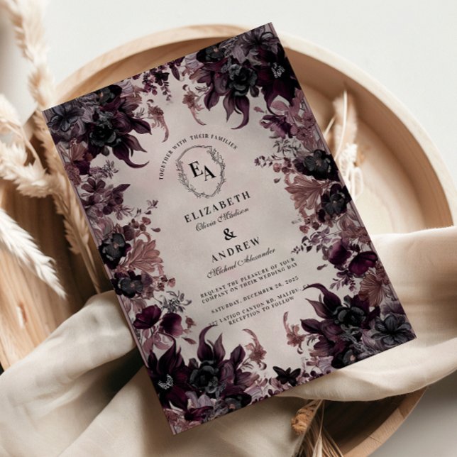 Invitación Boda gothic Purple Bloom (Subido por el creador)