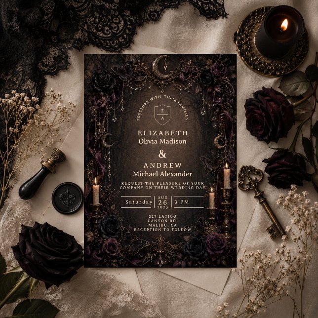 Invitación Boda Gótica Caprichosa (Subido por el creador)