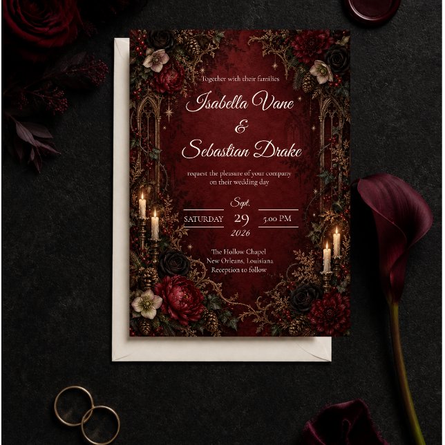 Invitación Boda Gótica Celestial Etérea (Subido por el creador)