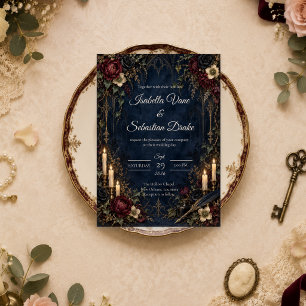 Invitación Boda gótica con velas