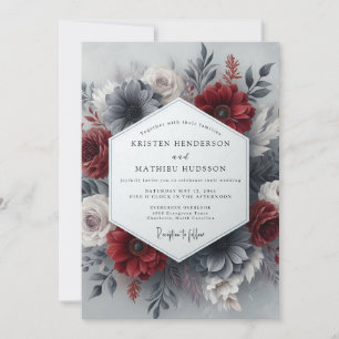 Invitación Boda Gótica Crimson Slate