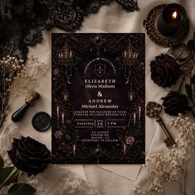 Invitación Boda Gótica de Capricho Romántico (Subido por el creador)