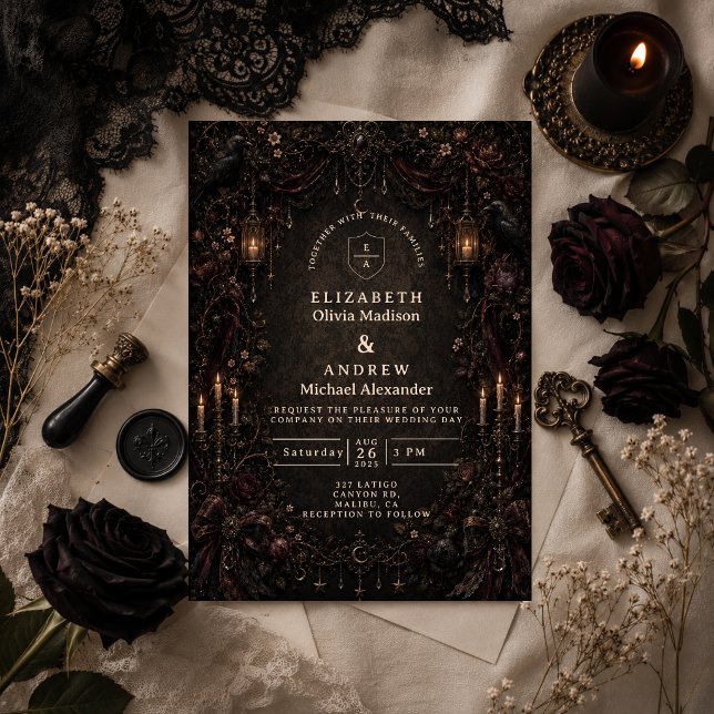 Invitación Boda Gótica de Ensueño Caprichoso (Subido por el creador)