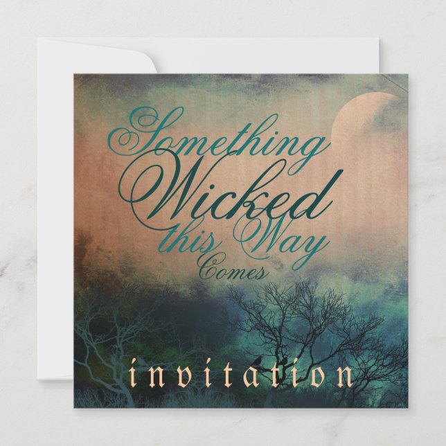 Invitación Boda Gótica de Halloween algo perversa (Anverso)