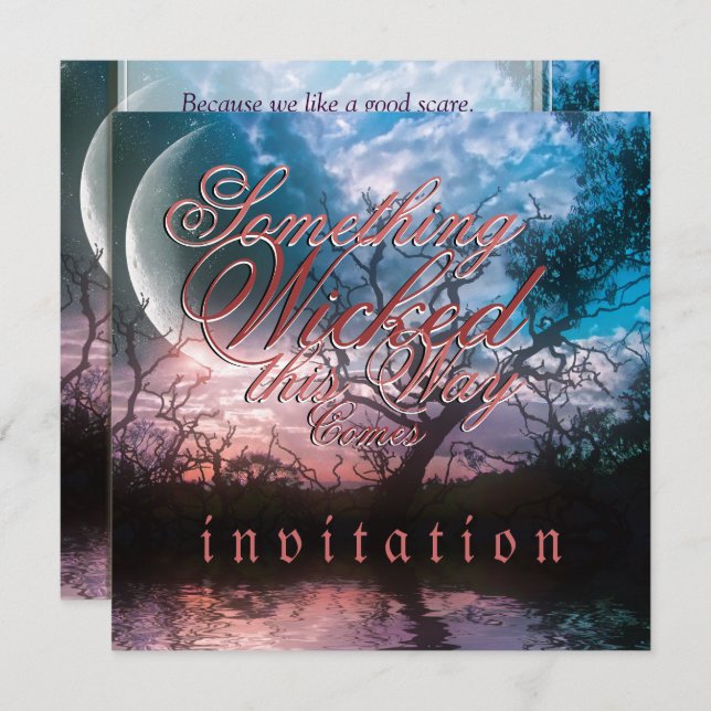 Invitación Boda gótica de Halloween soñadora (Anverso / Reverso)