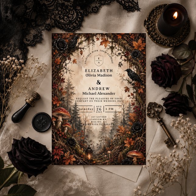 Invitación Boda Gótica de Otoño en el Bosque (Subido por el creador)